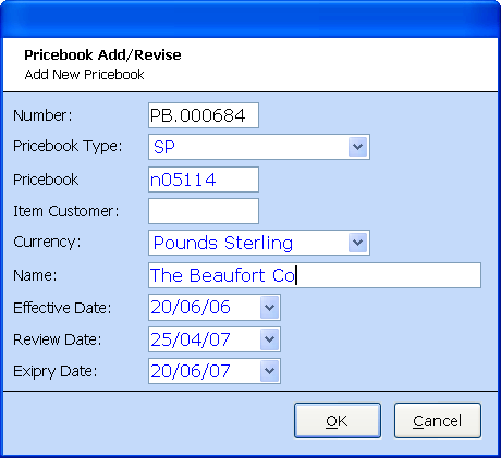 Add price book